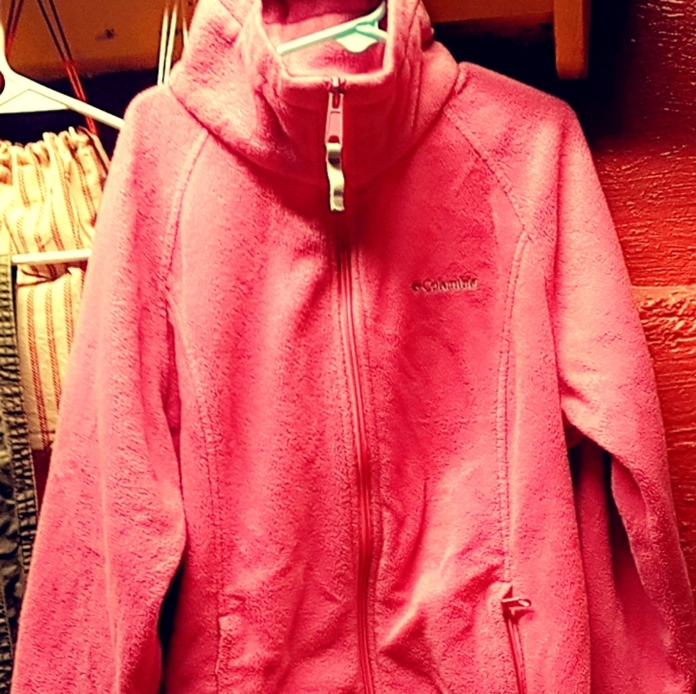 Girls Columbia fleece zip up coat